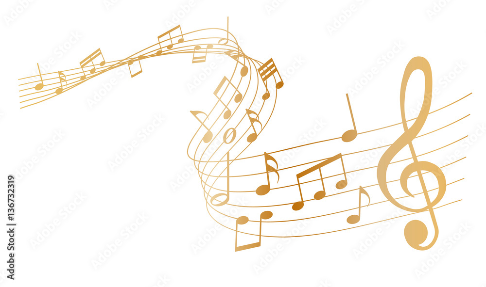 Fototapeta premium golden sheet music