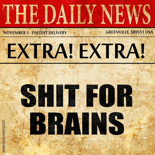 Fotografie shit for brains, article text in newspaper