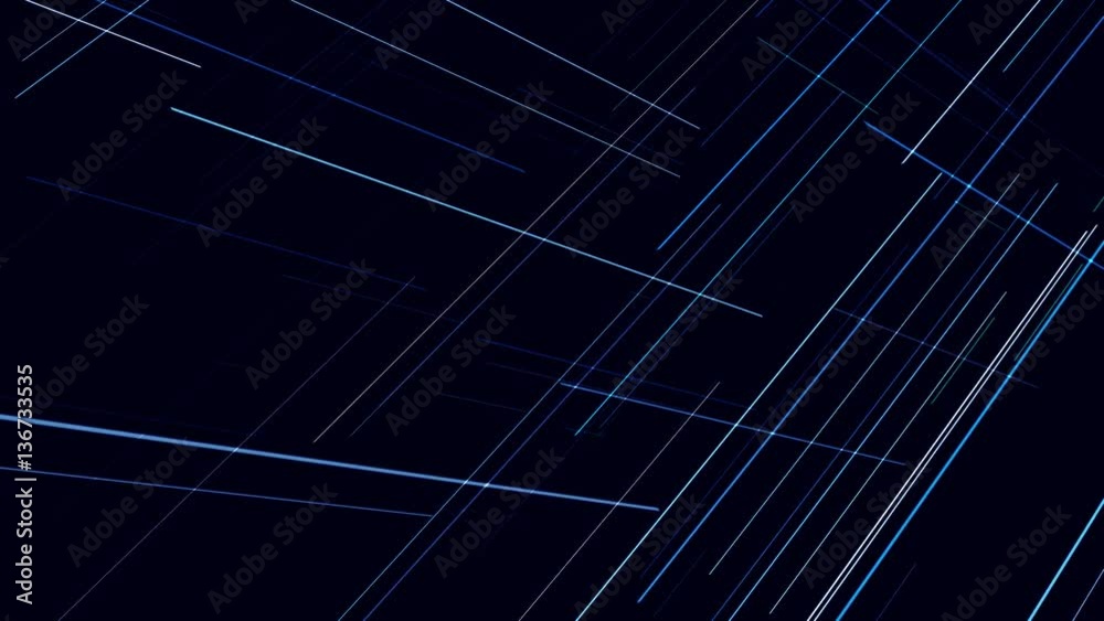 Blue animated composition with glowing lines stripes, computer screen saver