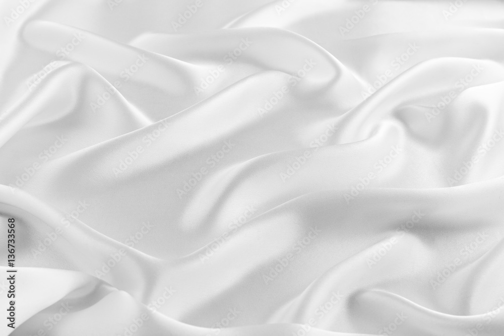 white luxurious silk, wavy fabric white luxurious silk, wavy fabric