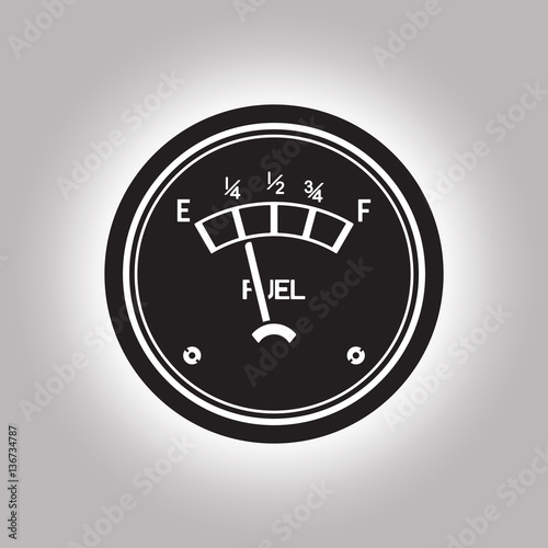 fuel gauge low on white. Fuel icon Vector Illustration.