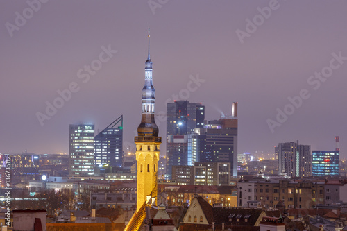 aerial view of the old and modern city  Tallinn