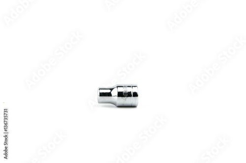 Metal head key size 4mm sideways isolated on a white background