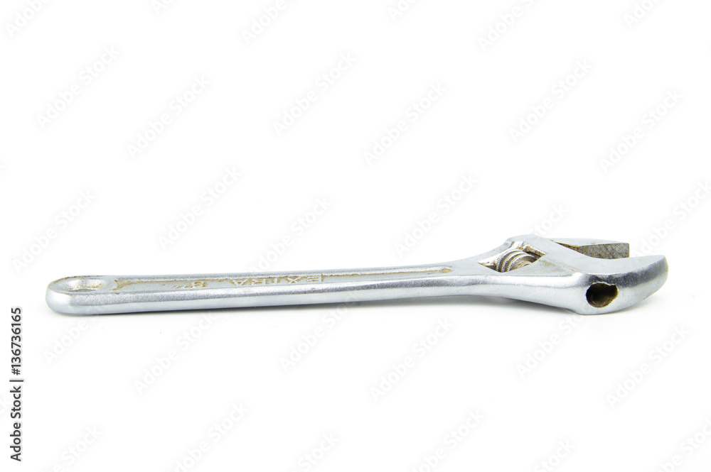Metal adjustable wrench isolated on white background Metal adjustable wrench isolated on white background