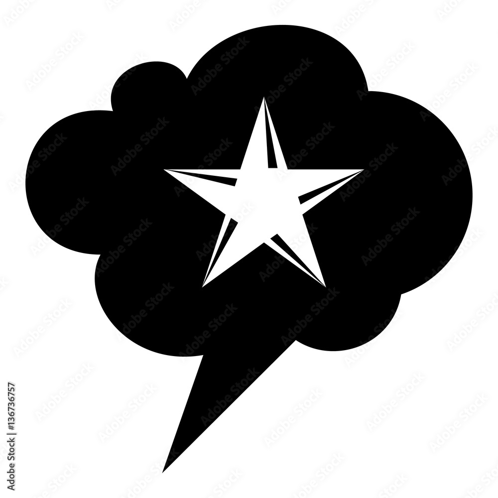 Star bubble speech icon, simple style Star bubble speech icon, simple style