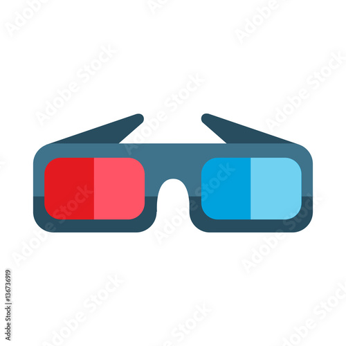 Cinema movie glasses vector illustration.
