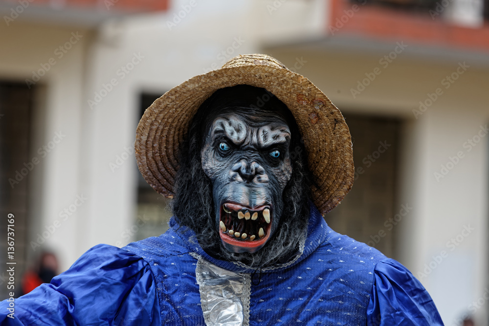 Gorille et son beau chapeau au carnaval de Cayenne en Guyane française  Photos | Adobe Stock