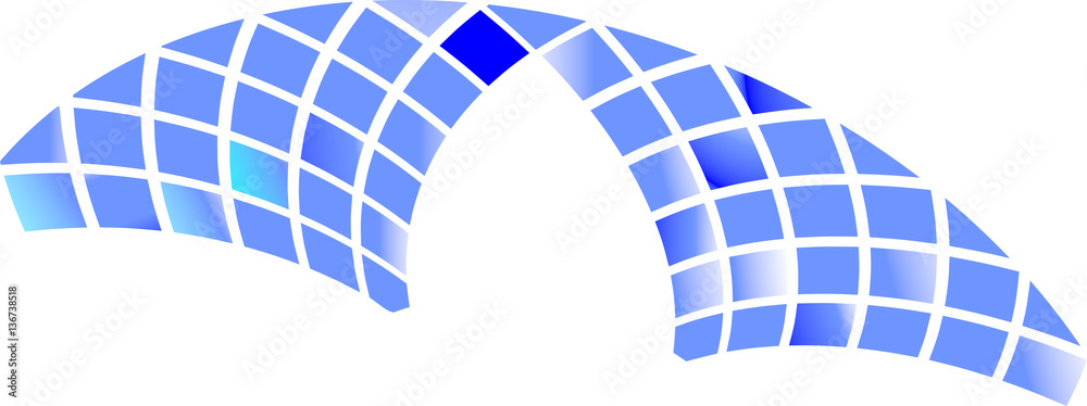 Fototapeta premium Abstract 3d blue-cubes logo