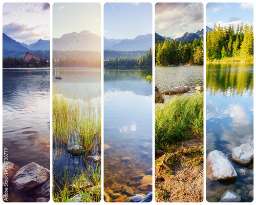 Creative collage majestic mountains and lakes in the High Tatras