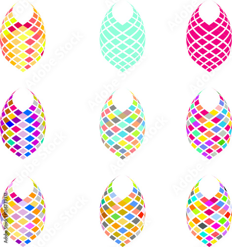 curved cubes logo set