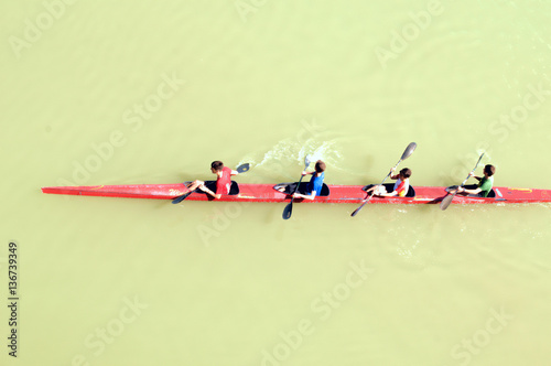 Canvas Print rowing team