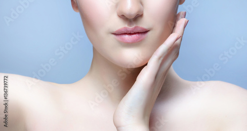 woman beauty face neck