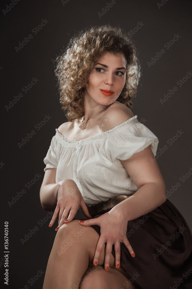 Φωτογραφία Girl in the style of Marilyn Monroe, pin-up style, Studio photography in artisti