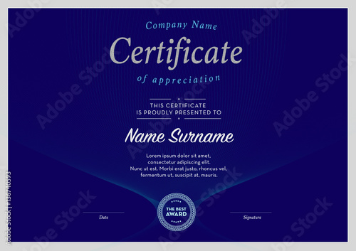 Certificate template vector, Diploma Border