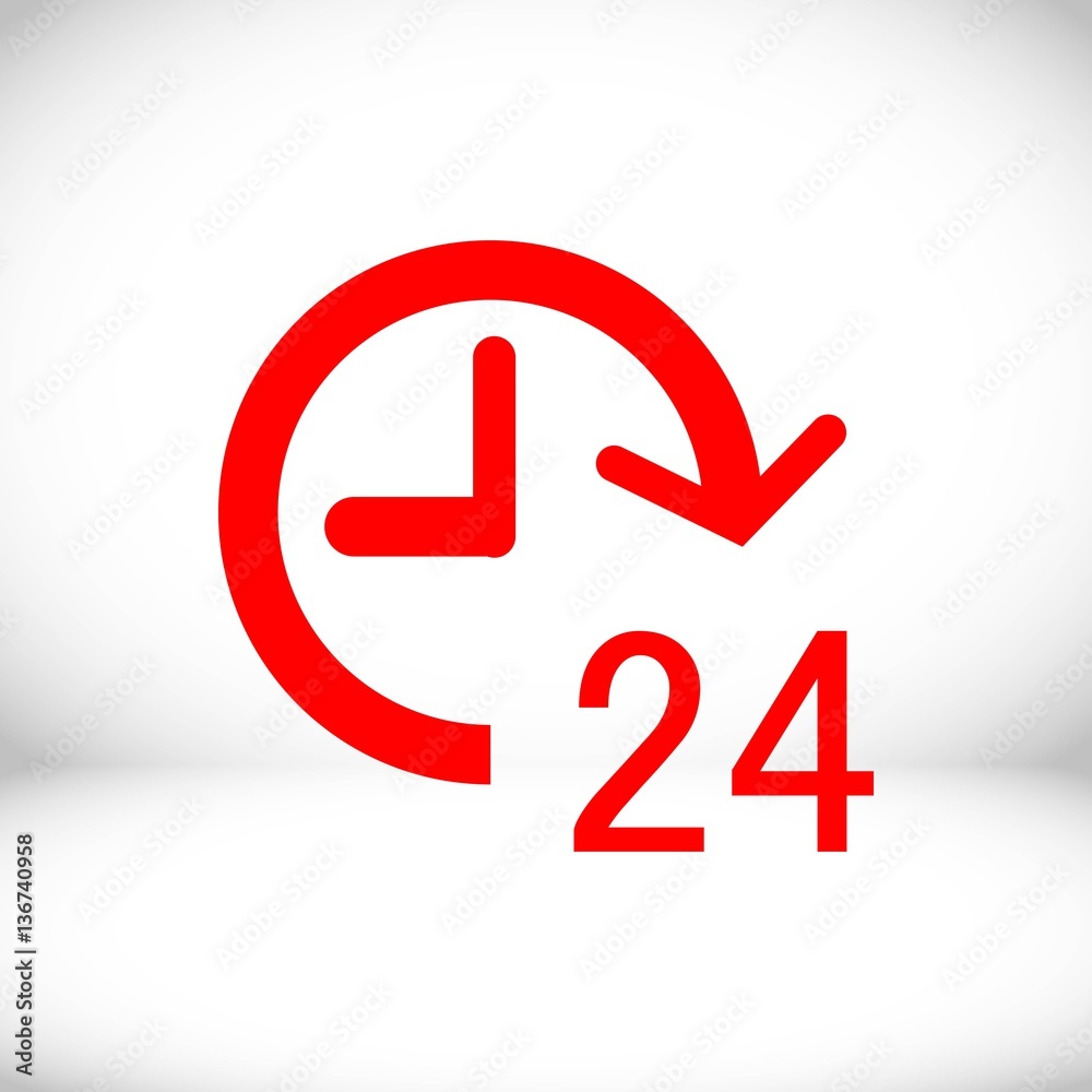 24 hours icon  stock vector illustration flat design