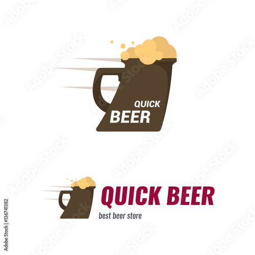 Original vintage retro art badge logo design template for beer house, bar, pub, brewing company, brewery, tavern, taproom, alehouse, beerhouse, dramshop, restaurant
