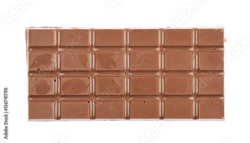Single chocolate bar isolated