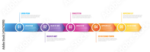Infographics Arrows Template 5 steps