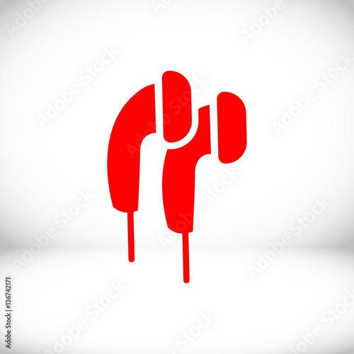 Headphones icon stock vector illustration flat design