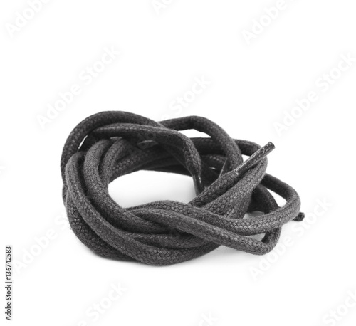Single shoe lace string folded