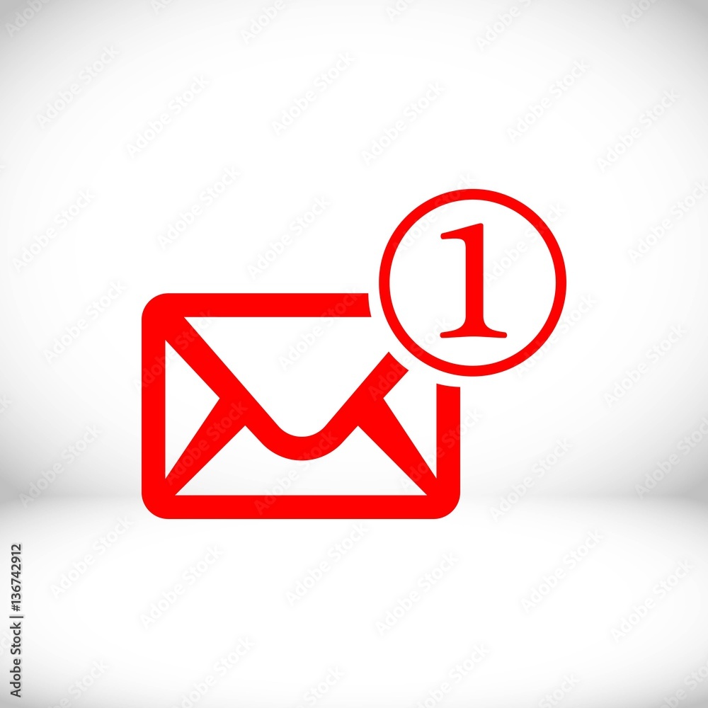 Envelope Mail icon, vector illustration. Flat design style Envelope Mail icon, vector illustration. Flat design style