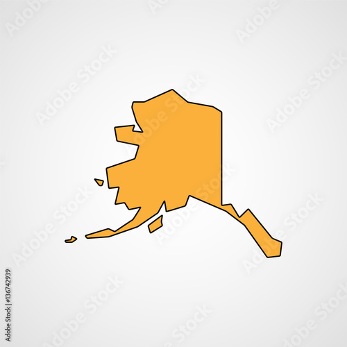 Map of Alaska. Vector