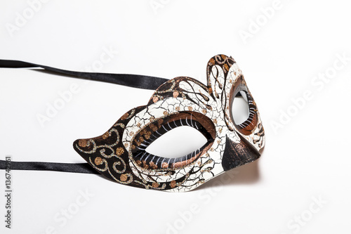 Carnival Halloween mask isolated on white background.