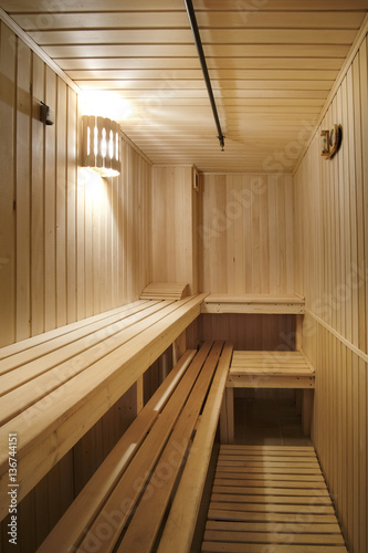 Interior of a sauna sweating-room