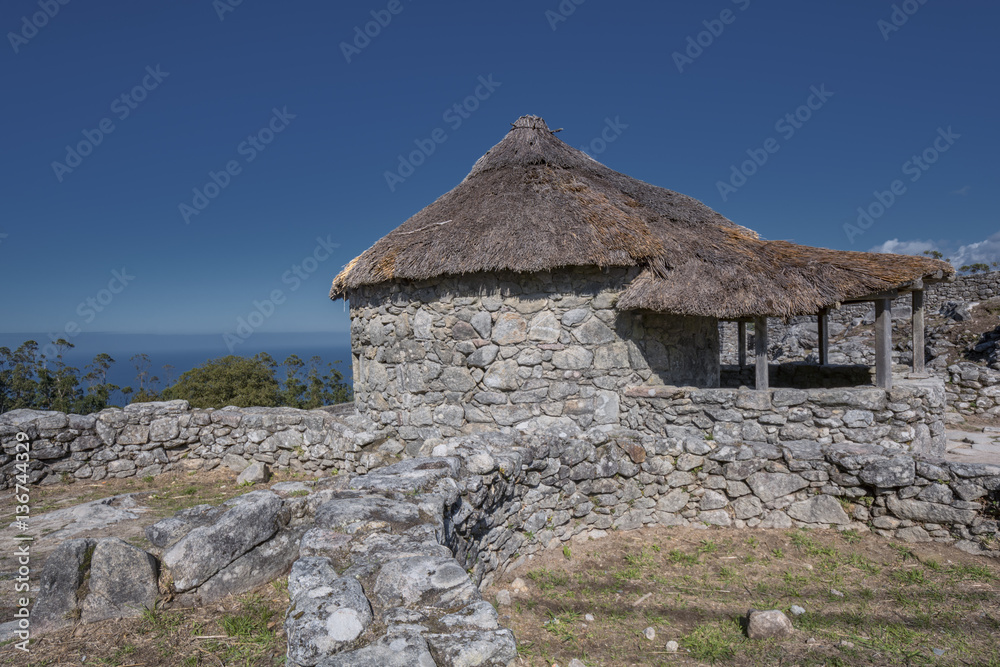 Historical restored celtic house in Santa Tecla mountain (A Guarda, Galicia, Spain)  near Spain -Portugal border