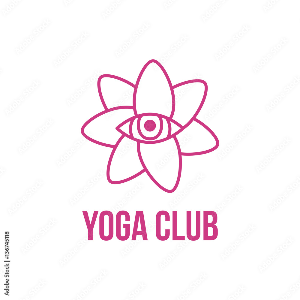 Yoga sport club violet logo design template with flower, letter Y. Yoga sport club violet logo design template with flower, letter Y.
