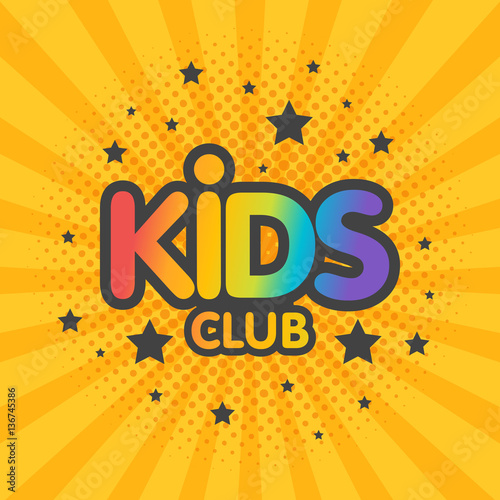 Kids club letter sign poster vector illustration