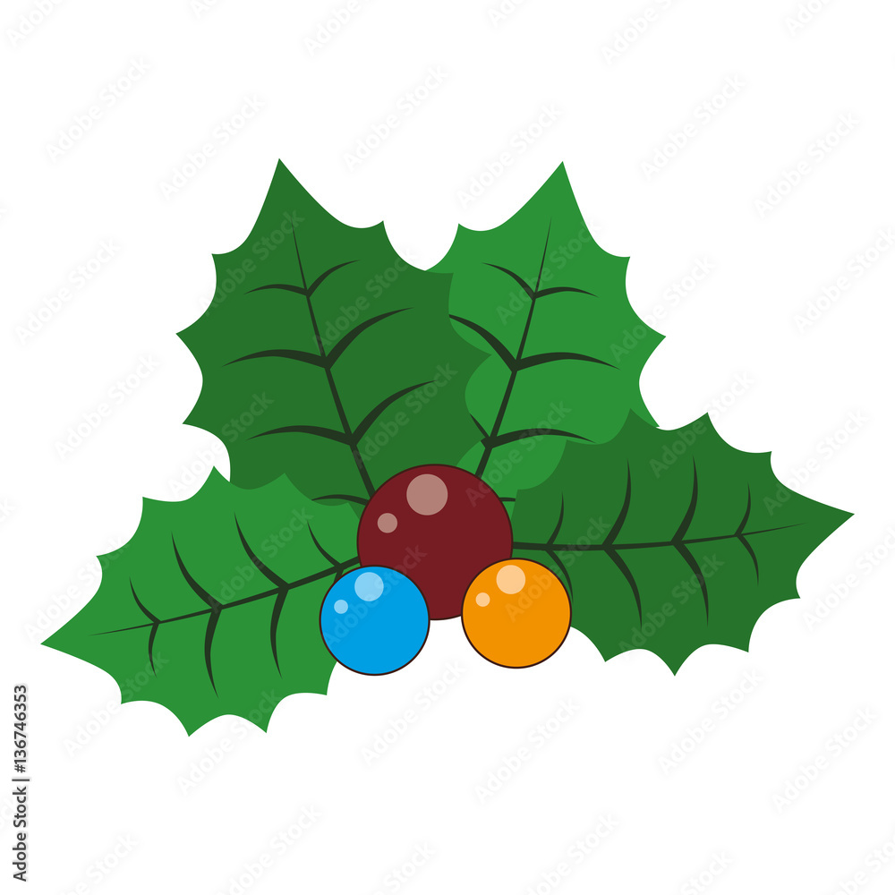 Fototapeta premium happy merry christmas floral decoration card vector illustration design