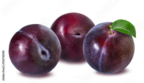 plum on a white