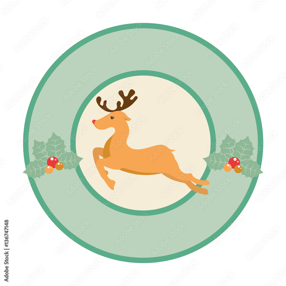 happy merry christmas reindeer card vector illustration design happy merry christmas reindeer card vector illustration design