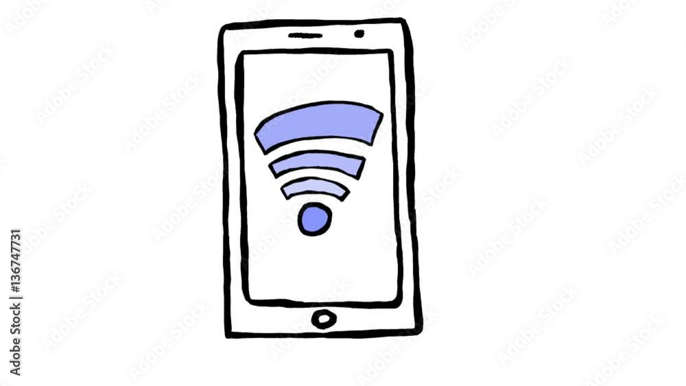Handmade network signal on smartphone screen doodle animation. Green screen chroma key background to easily match your project. Handmade network signal on smartphone screen doodle animation. Green screen chroma key background to easily match your project.