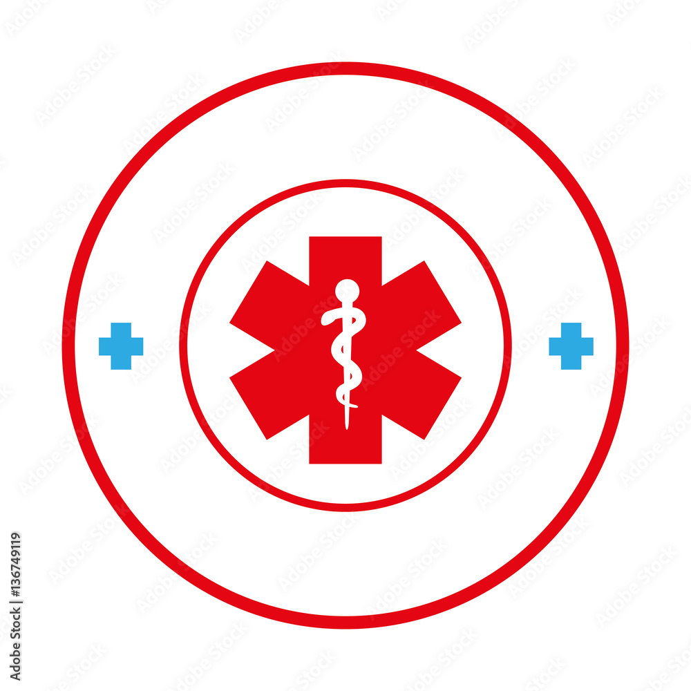 Fototapeta premium circular border with health symbol cross vector illustration