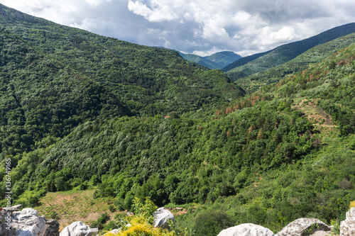 Amazing Landscape to  Rhodopes mountain from Asen's Fortress,  Plovdiv Region, Bulgaria photo