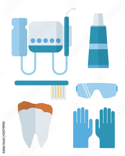 Dentist stomatology equipment vector illustration.