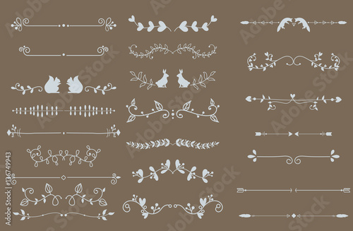Vector dividers calligraphic line element.