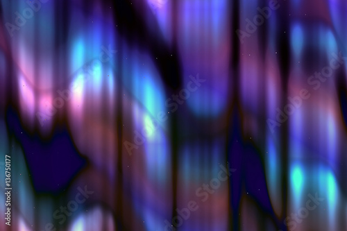 Wide Aurora Borealis  Background  - vector illustration