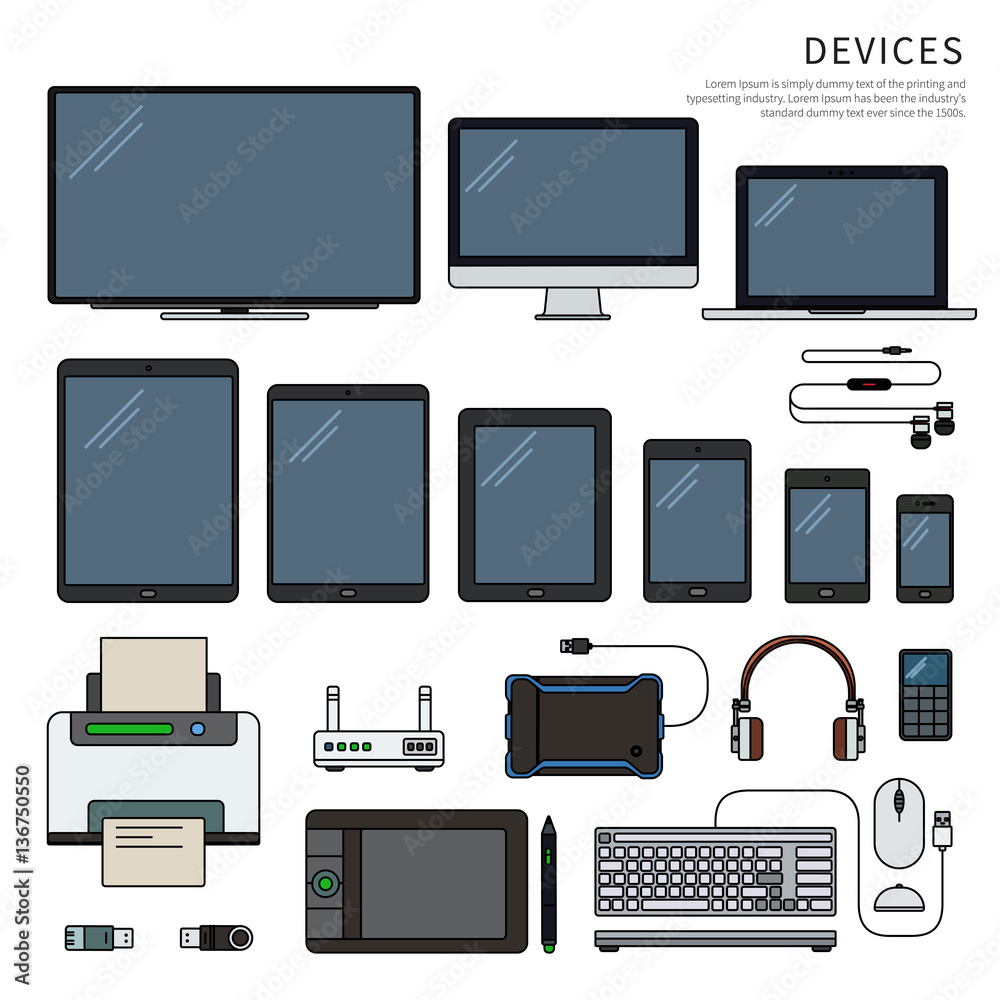 Gadgets isolated on white Gadgets isolated on white