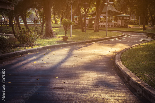 walkway in public park at bangkok,Thailand