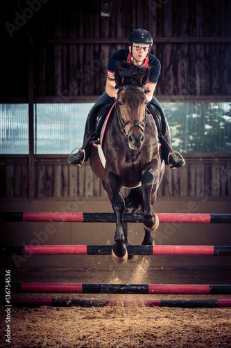 Indoors Horse Jumping