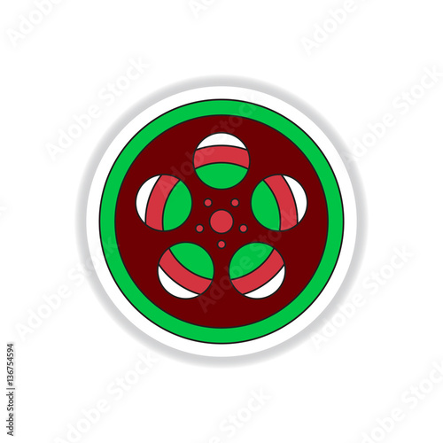 Vector illustration in paper sticker style Retro video film