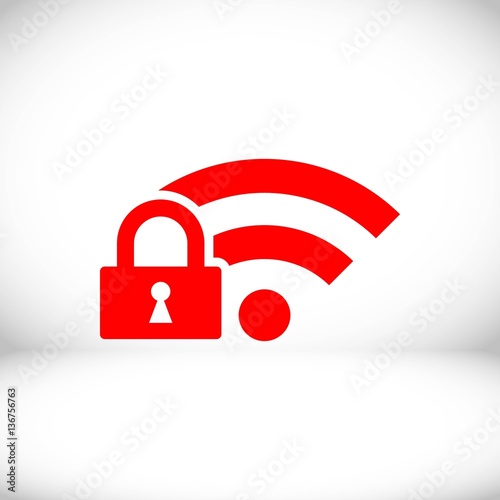 lock wifi icon stock vector illustration flat design