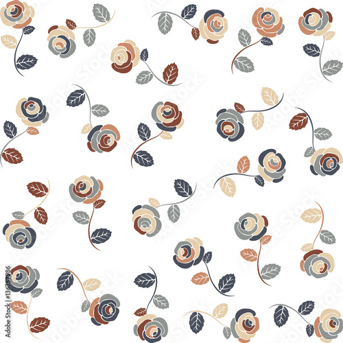 Seamless Glamorous Roses Background  - vector illustration
