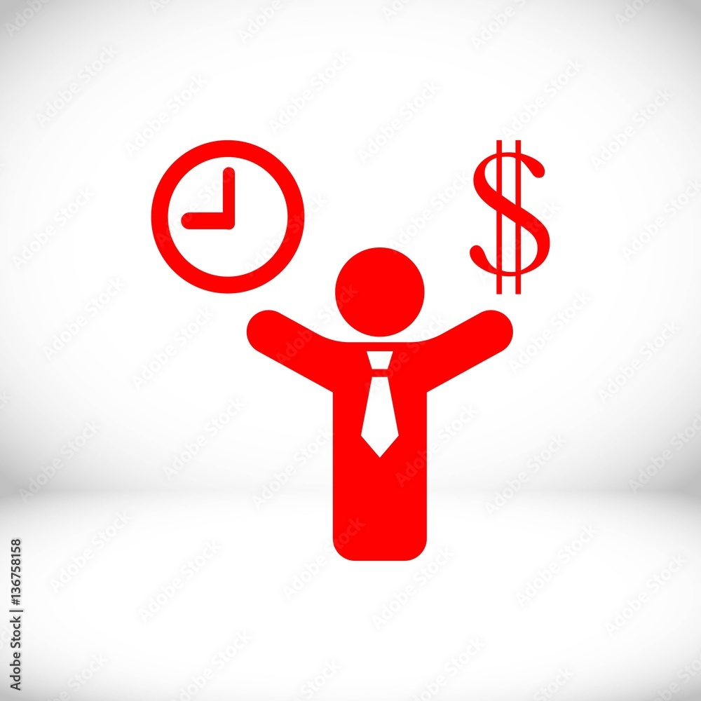 money time icon stock vector illustration flat design money time icon stock vector illustration flat design