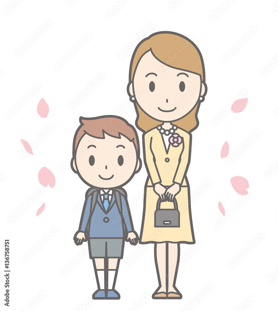 Illustration of entrance ceremony at elementary school vol.09 Illustration of entrance ceremony at elementary school vol.09