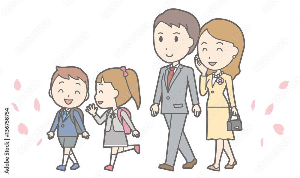 Illustration of entrance ceremony at elementary school vol.08 Illustration of entrance ceremony at elementary school vol.08
