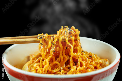 noodle hot spicy, korea food